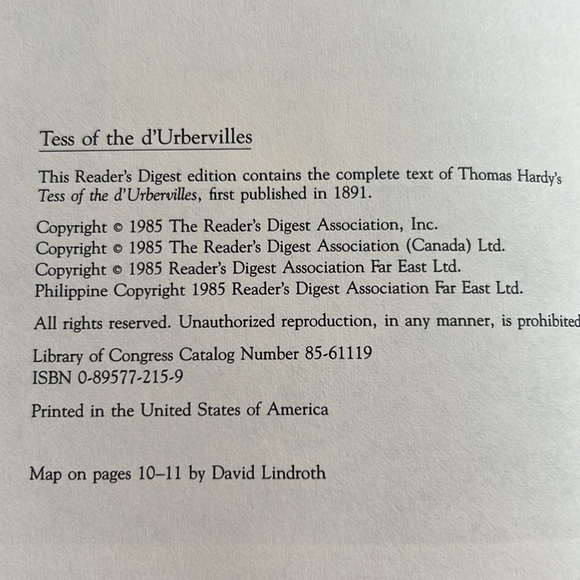 Tess of the d’Urbervilles A Pure Woman Book Hardcover Thomas Hardy 1985 Like New - Picture 6 of 13